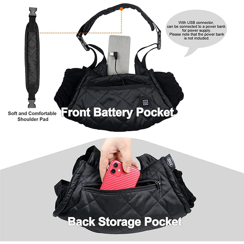 Waterproof, Rechargeable Hand Warmer Pouch - 3 Modes