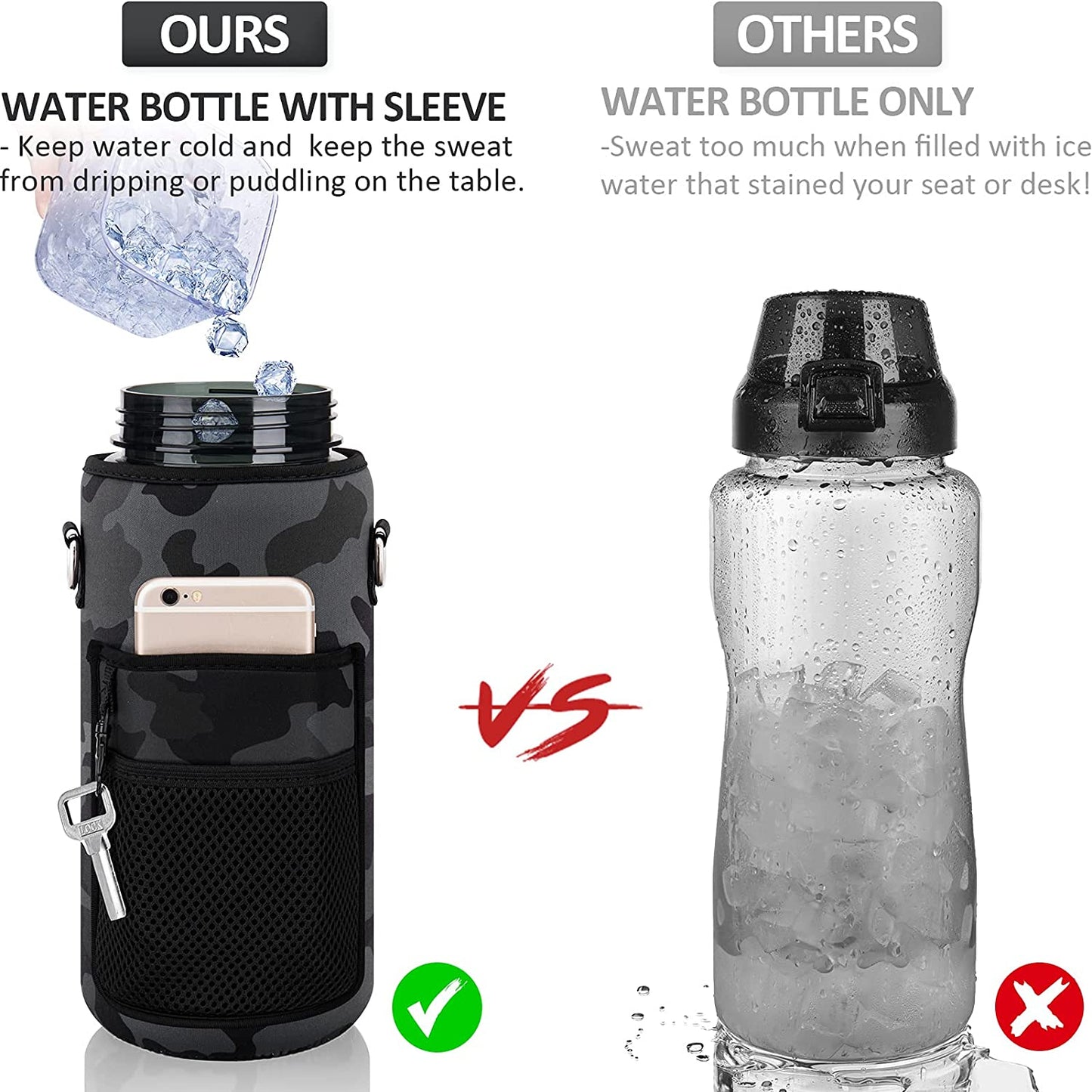 2 Liter Water Bottle w/ Insulation Sleeve