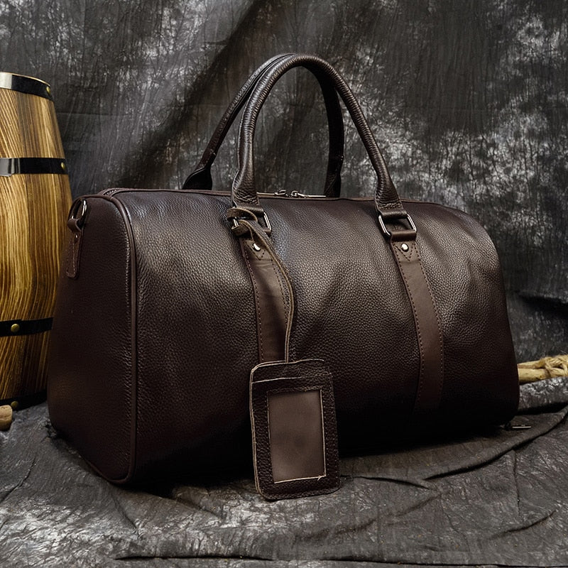 Luxury Genuine Leather Weekend Travel Bag