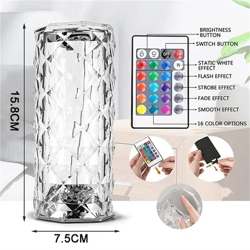 Color Changing Crystal Table Lamp