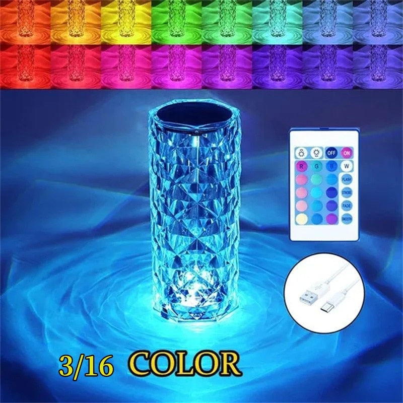 Color Changing Crystal Table Lamp