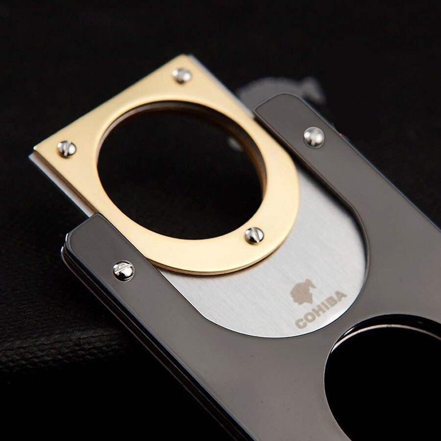 Cohiba Double Bladed Stainless Steel Gold Plated Cigar Cutter