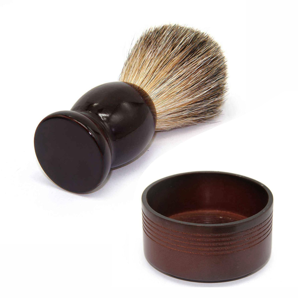 Badger Brush and Wood Bowl Shaving Kit for Men