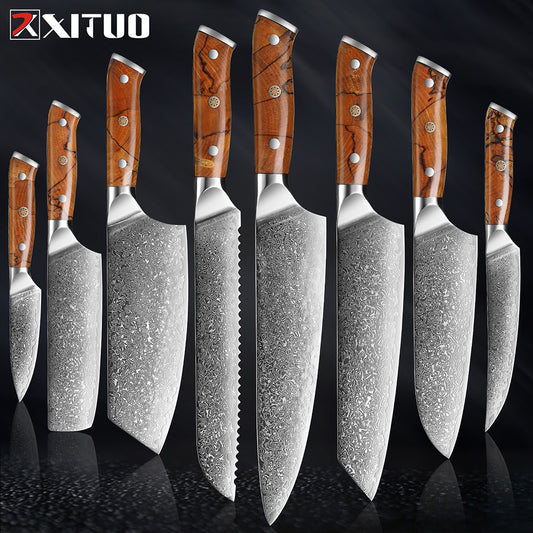 Damascus Steel Japanese Kitchen Knife Set