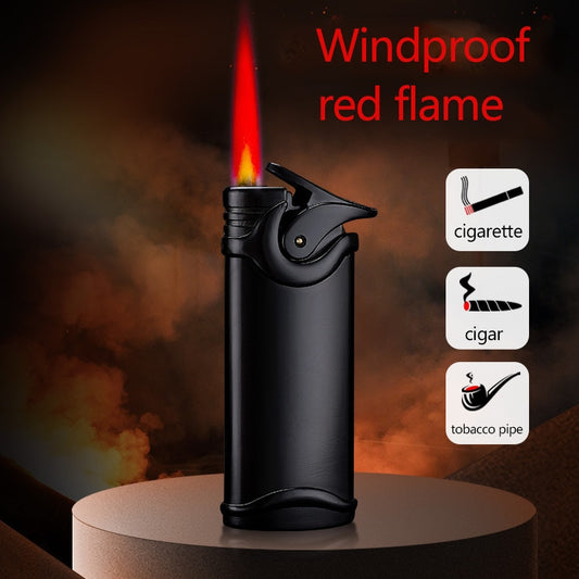 Red Flame Windproof Refillable Butane Lighter