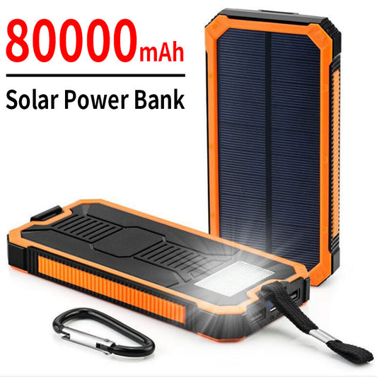 80,000mah Solar Power Bank w/ Flashlight