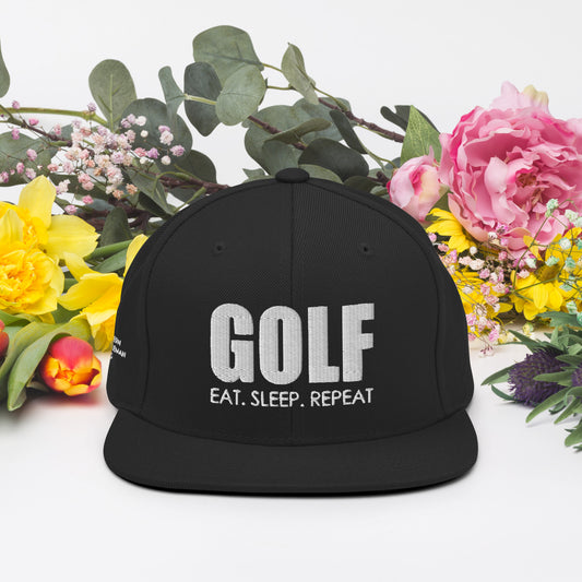 Golf, eat, sleep, repeat Snapback Hat
